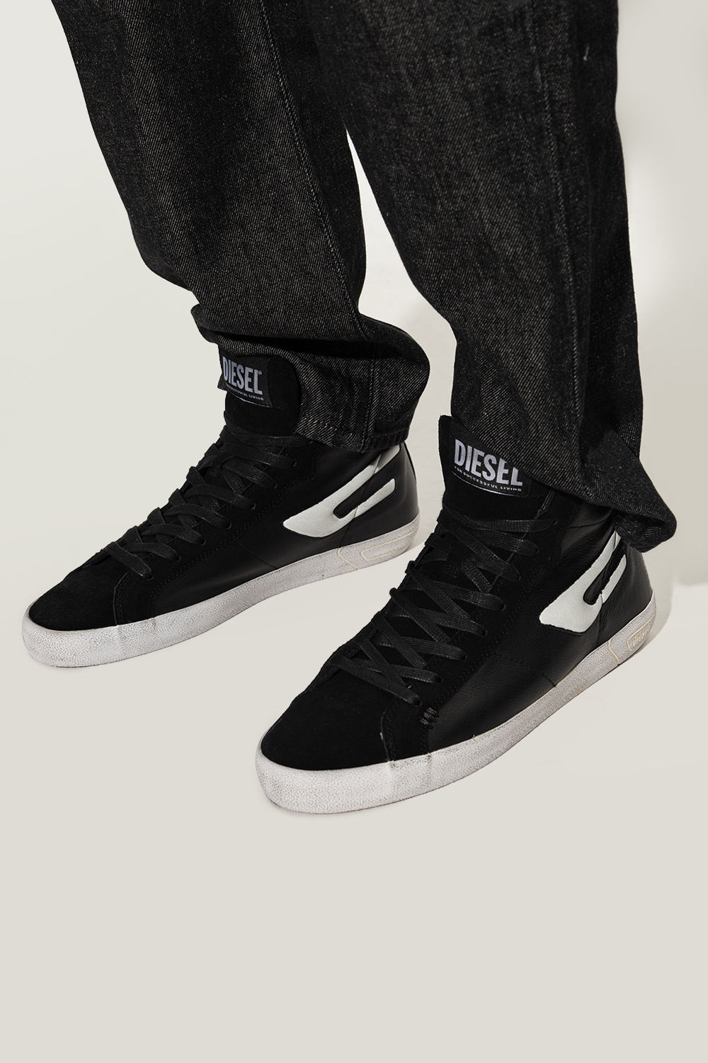 Diesel black shop high tops